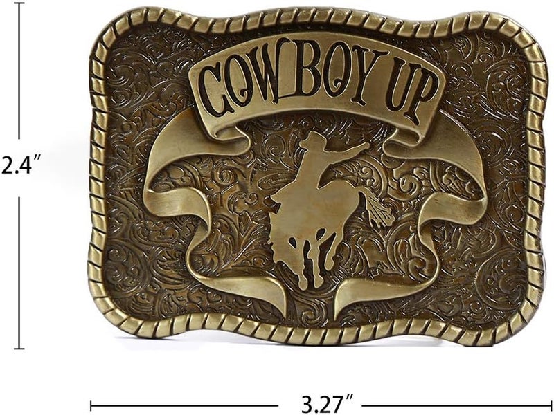 KDG Western Belt Buckle Vintage Cowboy Up Belt Buckle for Men Women - Image 2